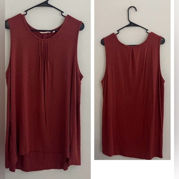 Soft Surroundings rust color Relaxed Pleated Tank Top flowy boho bohemian XL - Picture 1 of 7